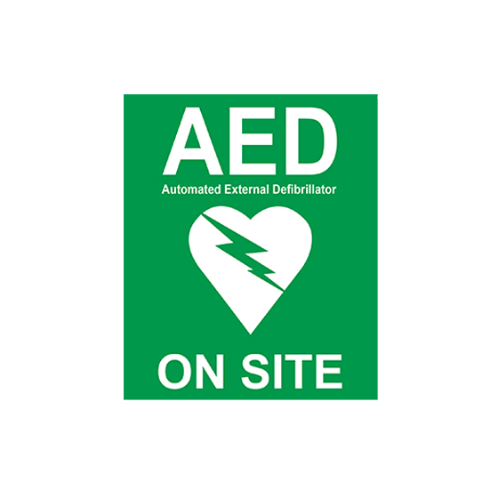 CardiAct Defibrillator Signage CARDIACT AED On Site Sticker 10 x 12cm