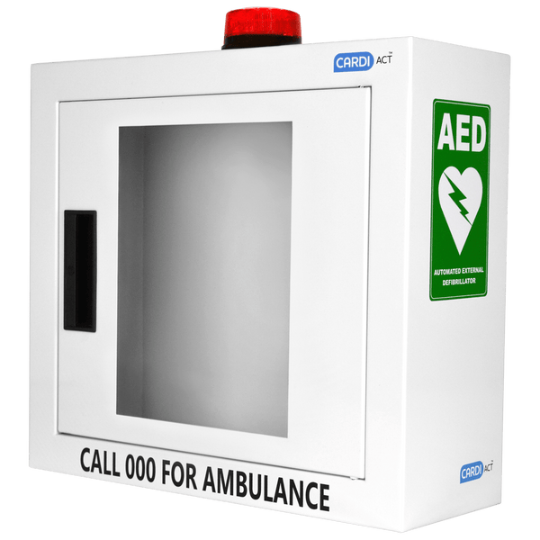 CardiAct Defibrillator Cases Cabinets CARDIACT Alarmed AED Cabinet with Strobe Light 42 x 38 x 15.5cm