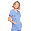 Cherokee Scrubs Top Cherokee Core Stretch 4728 Scrubs Top Womens Mock Wrap Ceil Blue