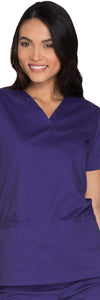 Cherokee Scrubs Top 2XL Cherokee Core Stretch WW630 Scrubs Top Womens V-Neck Grape