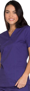 Cherokee Scrubs Top Cherokee Core Stretch WW630 Scrubs Top Womens V-Neck Grape