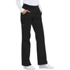 Cherokee Scrubs Pants Cherokee Flexibles 1031 Scrubs Pants Womens Mid Rise Knit Waist Pull-On Black