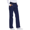 Cherokee Scrubs Pants Cherokee Flexibles 1031 Scrubs Pants Womens Mid Rise Knit Waist Pull-On Navy