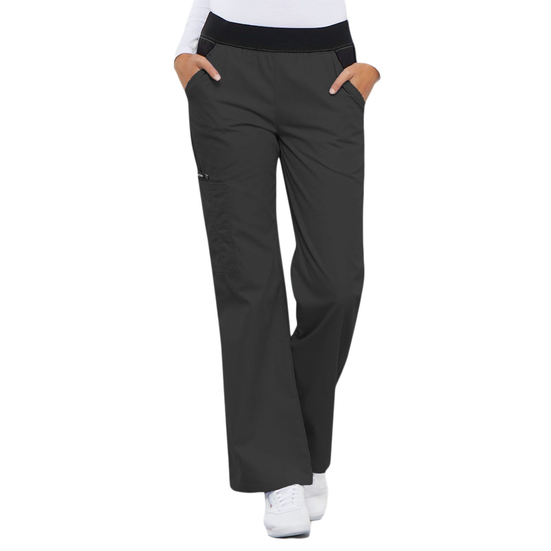 Cherokee Flexibles 1031 Scrubs Pants Womens Mid Rise Knit Waist Pull-On ...