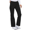 Cherokee Scrubs Pants Cherokee Flexibles 2085 Scrubs Pants Womens Mid Rise Knit Waist Pull-On Black