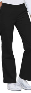 Cherokee Scrubs Pants Cherokee Flexibles 2085 Scrubs Pants Womens Mid Rise Knit Waist Pull-On Black