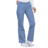 Cherokee Scrubs Pants Cherokee Flexibles 2085 Scrubs Pants Womens Mid Rise Knit Waist Pull-On Ceil Blue