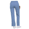 Cherokee Scrubs Pants Cherokee Flexibles 2085 Scrubs Pants Womens Mid Rise Knit Waist Pull-On Ceil Blue