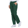 Cherokee Scrubs Pants Cherokee Flexibles 2085 Scrubs Pants Womens Mid Rise Knit Waist Pull-On Hunter Green