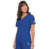 Cherokee Scrubs Top Cherokee Flexibles 2968 Scrubs Top Womens V-Neck Knit Panel Royal