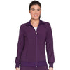 Cherokee Infinity 2391A Scrubs Jacket Womens Zip Front Warm-Up Eggplant