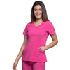 Cherokee Scrubs Top Cherokee Infinity 2625A Scrubs Top Womens Mock Wrap Carmine Pink