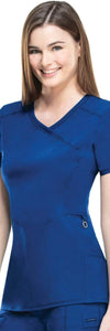 Cherokee Scrubs Top 2XL Cherokee Infinity 2625A Scrubs Top Womens Mock Wrap Galaxy Blue