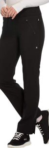 Cherokee Scrubs Pants Cherokee Infinity CK100A Scrubs Pants Womens Mid Rise Tapered Leg Drawstrings Black