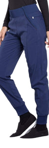 Cherokee Scrubs Pants Cherokee Infinity CK110A Scrubs Pants Womens Mid Rise Tapered Leg Jogger Navy