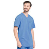 Cherokee Scrubs Top Cherokee Infinity CK910A Scrubs Top Mens V-Neck Ceil Blue