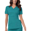 Cherokee Scrubs Top Cherokee Luxe 1841 Scrubs Top Womens Mock Wrap Teal Blue