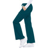 Cherokee Scrubs Pants Cherokee Luxe 21100 Scrubs Pants Womens Low Rise Flare Leg Drawstring Cargo Caribbean Blue