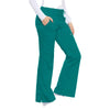 Cherokee Scrubs Pants Cherokee Luxe 21100 Scrubs Pants Womens Low Rise Flare Leg Drawstring Cargo Teal Blue