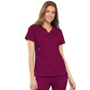 Cherokee Scrubs Top 2XL Cherokee Luxe 21701 Scrubs Top Womens Empire Waist Mock Wrap Wine