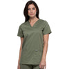 Cherokee Scrubs Top 2XL Cherokee Revolution WW620 Scrubs Top Women Olive