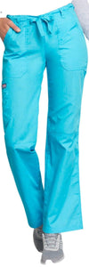 Cherokee Scrubs Pants Cherokee Workwear 4020 Scrubs Pants Womens Low Rise Drawstring Cargo Turquoise