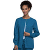 Cherokee Scrubs Jacket Cherokee Workwear 4350 Scrubs Jacket Womens Snap Front Warm-Up Caribbean Blue