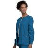 Cherokee Scrubs Jacket Cherokee Workwear 4350 Scrubs Jacket Womens Snap Front Warm-Up Caribbean Blue