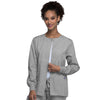 Cherokee Workwear 4350 Scrubs Jacket Womens Snap Front Warm-Up Grey