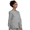 Cherokee Scrubs Jacket Cherokee Workwear 4350 Scrubs Jacket Womens Snap Front Warm-Up Grey