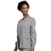 Cherokee Scrubs Jacket Cherokee Workwear 4350 Scrubs Jacket Womens Snap Front Warm-Up Grey