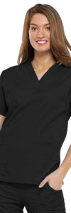 Cherokee Scrubs Top 2XL Cherokee Workwear 4700 Scrubs Top Womens V-Neck Black