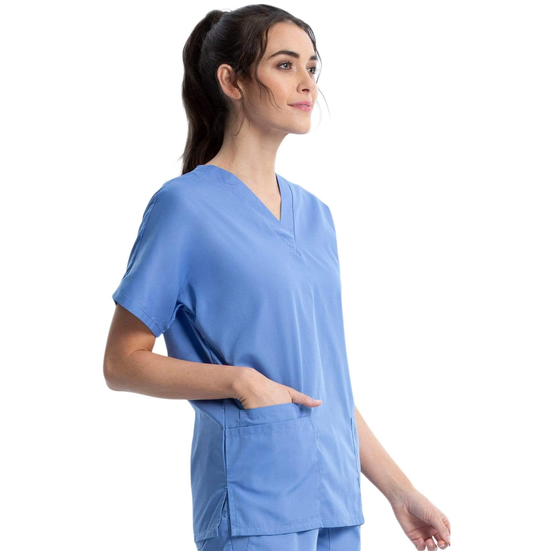 Cherokee Workwear 4700 Scrubs Top Women's V-Neck Ceil Blue — Medshop ...