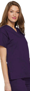 Cherokee Scrubs Top Cherokee Workwear 4700 Scrubs Top Womens V-Neck Eggplant