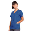 Cherokee Scrubs Top Cherokee Workwear 4770 Scrubs Top Womens Snap Front V-Neck Galaxy Blue