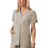 Cherokee Scrubs Top 2XL Cherokee Workwear 4770 Scrubs Top Womens Snap Front V-Neck Khaki