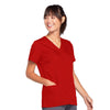 Cherokee Scrubs Top Cherokee Workwear 4770 Scrubs Top Womens Snap Front V-Neck Red