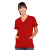 Cherokee Scrubs Top 2XL Cherokee Workwear 4770 Scrubs Top Womens Snap Front V-Neck Red