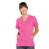 Cherokee Workwear 4770 Scrubs Top Womens Snap Front V-Neck Shocking Pink