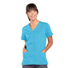 Cherokee Scrubs Top 2XL Cherokee Workwear 4770 Scrubs Top Womens Snap Front V-Neck Turquoise