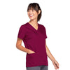 Cherokee Scrubs Top Cherokee Workwear 4770 Scrubs Top Womens Snap Front V-Neck Wine