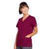 Cherokee Scrubs Top Cherokee Workwear 4770 Scrubs Top Womens Snap Front V-Neck Wine