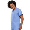 Cherokee Scrubs Top Cherokee Workwear 4777 Scrubs Top Unisex V-Neck Tunic Ceil Blue