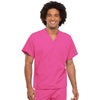 Cherokee Workwear 4777 Scrubs Top Unisex V-Neck Tunic. Shocking Pink