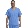 Cherokee Scrubs Top Cherokee Workwear 4789 Scrubs Top Mens V-Neck Ceil Blue