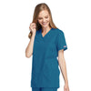 Cherokee Scrubs Top Cherokee Workwear 4801 Scrubs Top Womens Mock Wrap Tunic Caribbean Blue