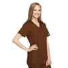 Cherokee Scrubs Top Cherokee Workwear 4801 Scrubs Top Womens Mock Wrap Tunic Chocolate