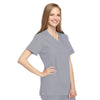 Cherokee Scrubs Top Cherokee Workwear 4801 Scrubs Top Womens Mock Wrap Tunic Grey