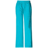 Cherokee Workwear Core Stretch 4005 Scrubs Pants Womens Mid Rise Pull-On Cargo Turquoise