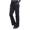 Cherokee Scrubs Pants Cherokee Workwear Professionals WW160 Scrubs Pants Womens Mid Rise Straight Leg Drawstring Black
